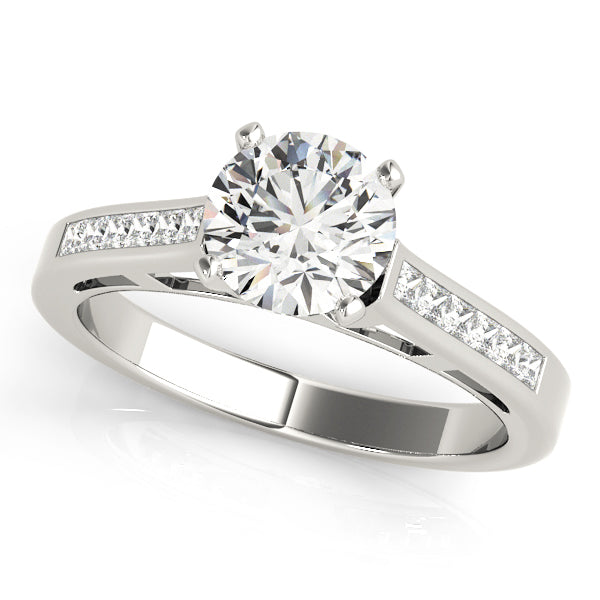 Princess Cut Diamond Semi-Mount Engagement Ring with 0.21 Carat Total Weight