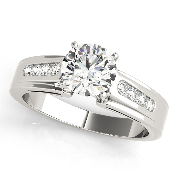 Princess Cut Diamond Semi-Mount Engagement Ring with 1/4 Carat Total Weight SI1-SI2 G-H Quality