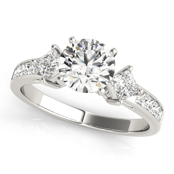 Elegant Diamond Cluster Engagement Ring Semi-Mount with 3/8 Carat Total Weight
