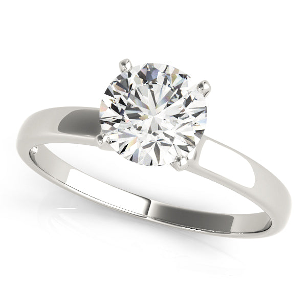 Classic Solitaire Engagement Ring Setting in Polished Finish, Diamond Quality SI1-SI2 G-H