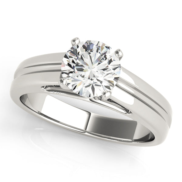 Polished Solitaire Engagement Ring Setting for Custom Diamond in G-H SI1-SI2 Quality