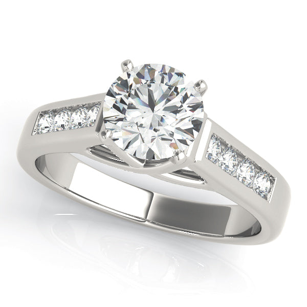 Elegant Single Row Channel Set Engagement Ring Semi-Mount with 0.20 Carat Total Diamond Weight
