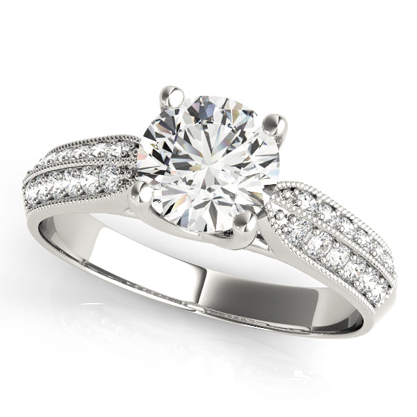Trellis Design Diamond Engagement Ring Semi-Mount with 1.5 Carat Total Weight