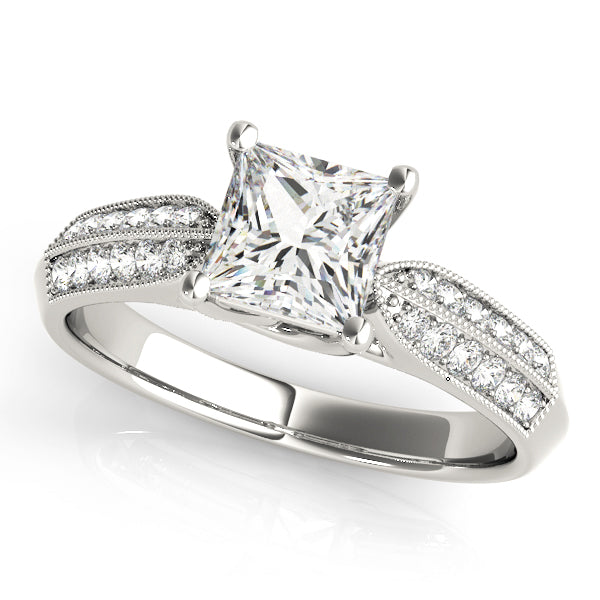 Trellis Design Diamond Engagement Ring Semi-Mount with 1.5 Carat Total Weight