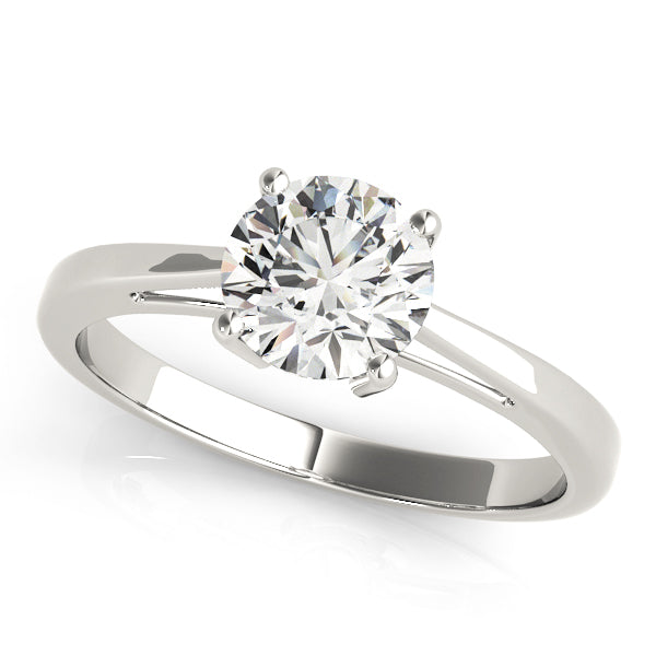 Classic Solitaire Engagement Ring with 1 Carat Round Diamond in Polished Setting