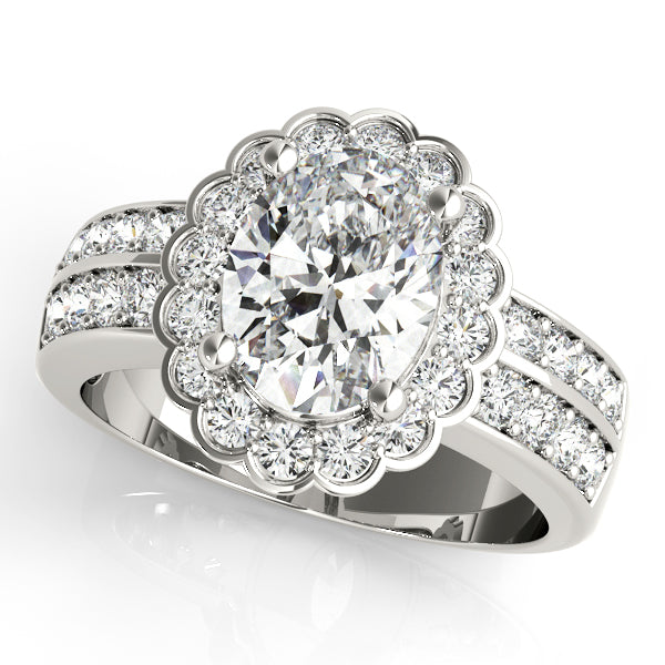 Oval Diamond Semi-Mount Ring with 1/3 Carat Total Weight in G-H SI1-SI2 Quality