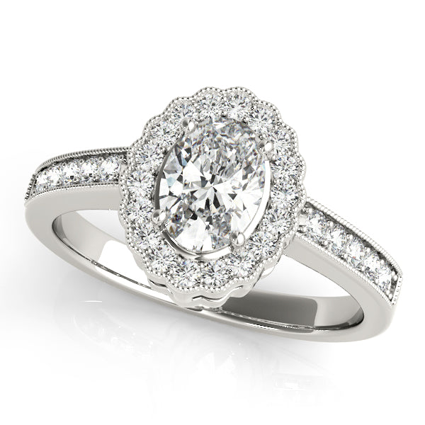 Oval Diamond Semi-Mount Ring with 1/4 Carat Total Weight in G-H SI1-SI2 Quality