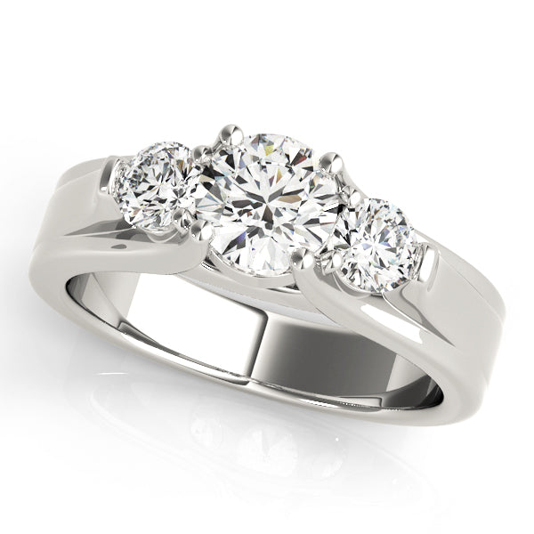 Three-Stone Round Diamond Engagement Ring Semi-Mount, 2 Carat Total Weight, SI1-SI2 G-H Quality