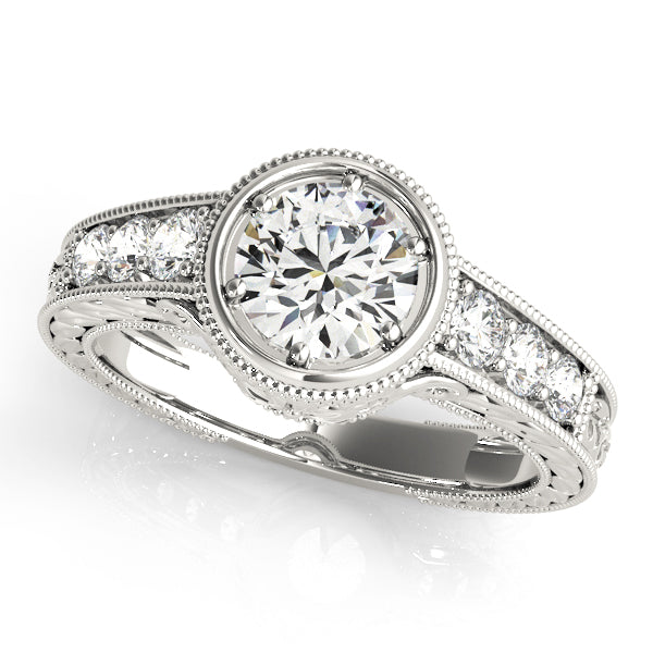 Antique-Style Engagement Ring Semi-Mount with 2.33 Carat Total Diamond Weight