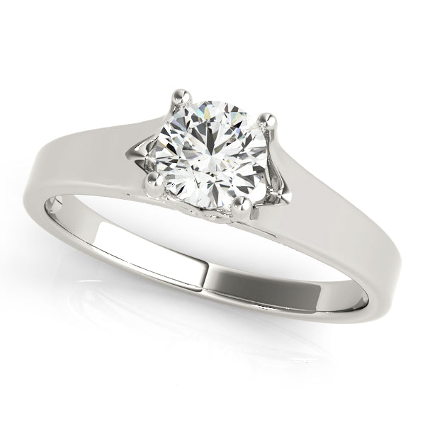 Classic Solitaire Engagement Ring with 1 Carat Round Diamond in G-H SI1-SI2 Quality