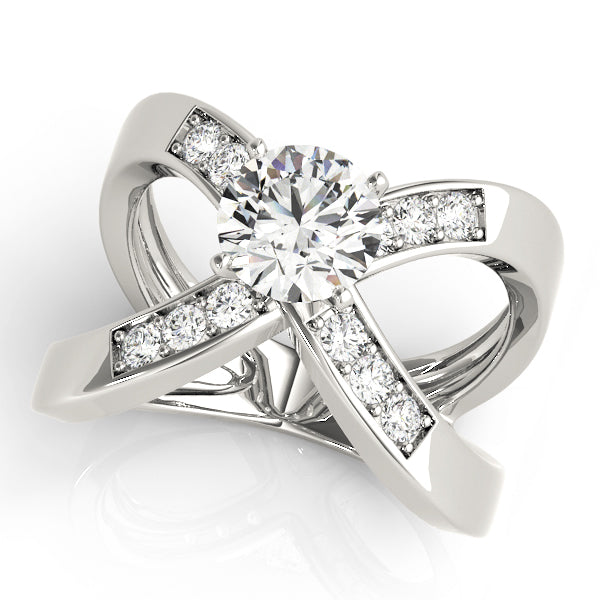 Semi-Mount Diamond Engagement Ring with 0.60 Carat Total Weight SI1-SI2 G-H Quality Stones