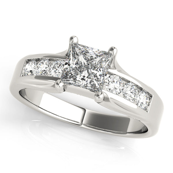 Elegant Single Row Channel Set Diamond Engagement Ring with 0.81 Carat Total Weight