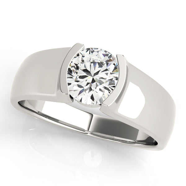 1 Carat Total Weight Solitaire Diamond Engagement Ring in Polished Setting