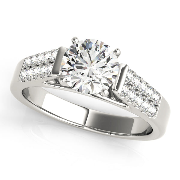 Diamond Pave Semi-Mount Engagement Ring with 0.15 Carat Total Weight