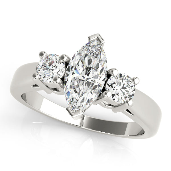 Semi-Mount Marquise Diamond Ring with 0.40 Carat Total Weight, SI1-SI2 G-H Quality