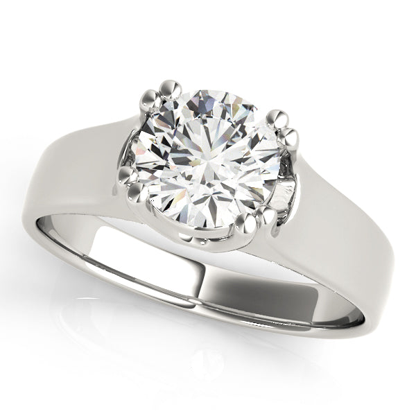 Classic Solitaire Engagement Ring with 1 Carat Round Diamond in Polished Setting