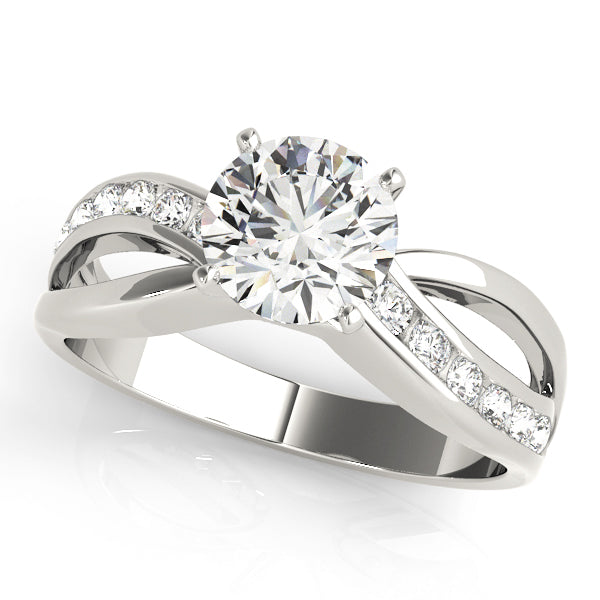 Elegant Bypass Engagement Ring Semi-Mount with 1/4 Carat Total Diamond Weight