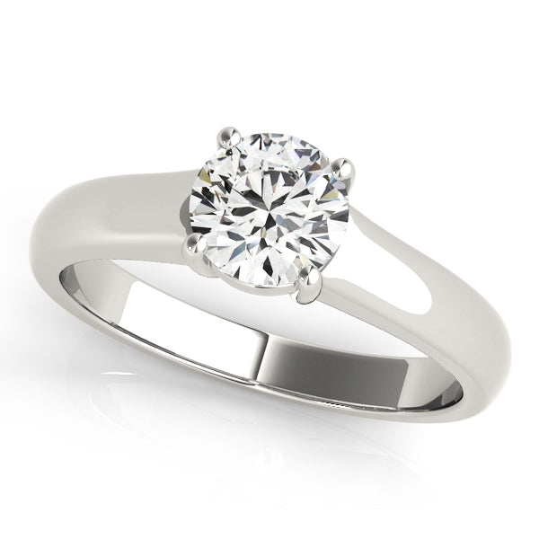Classic Solitaire Engagement Ring with 1 Carat Round Diamond in G-H Color, SI1-SI2 Clarity