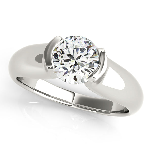 Classic Solitaire Engagement Ring with 1 Carat Round Diamond in Polished Setting