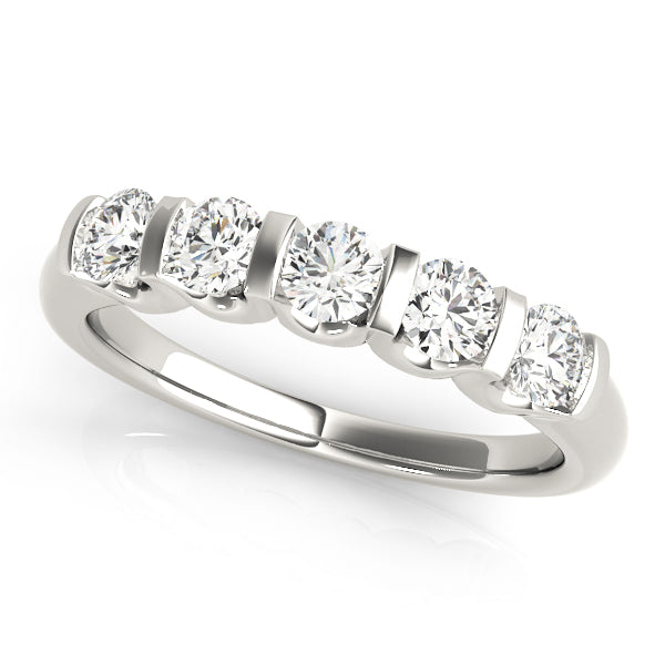 Three-Quarter Carat Total Weight Diamond Wedding Band Set in SI1-SI2 G-H Quality Stones