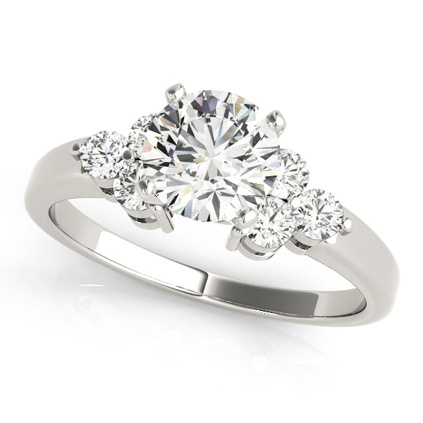 Elegant Diamond Cluster Engagement Ring Semi-Mount with 0.36 Carat Total Weight