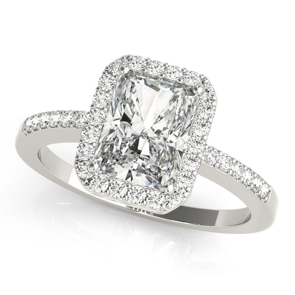 Halo Engagement Ring Semi-Mount with 0.345 Carat Total Diamond Weight, SI1-SI2 G-H Quality
