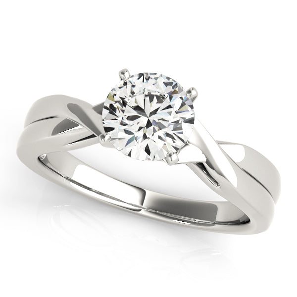Polished Solitaire Engagement Ring Setting with Diamond-Quality Finish