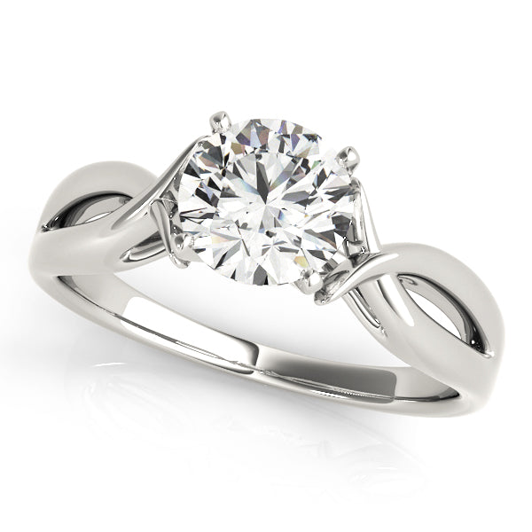 Polished Solitaire Engagement Ring Setting in Classic Style with SI1-SI2 Diamond Quality