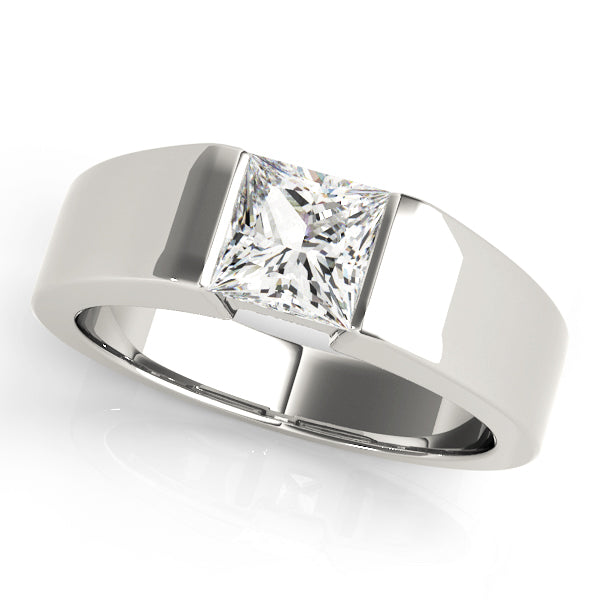 Princess Cut Solitaire Engagement Ring with 0.60 Carat Total Diamond Weight, SI1-SI2 Clarity, G-H...