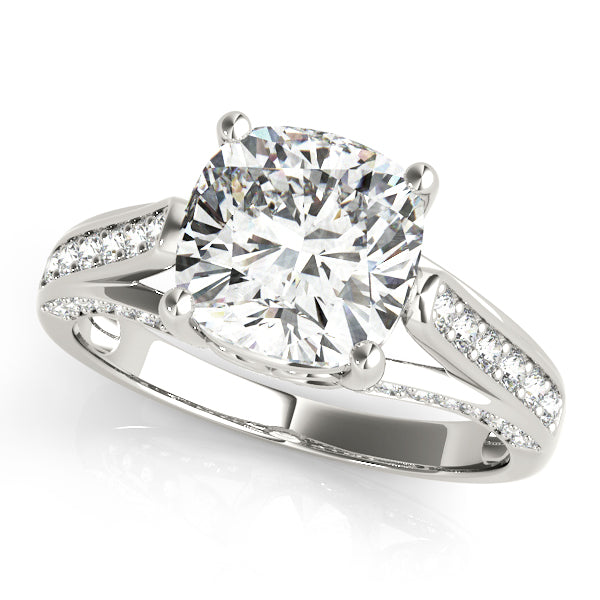 Princess and Cushion Cut Diamond Accent Ring with 1/3 Carat Total Weight in SI1-SI2 G-H Quality