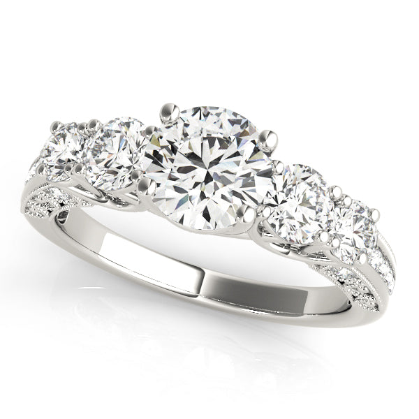 Elegant Single Row Prong Set Engagement Ring with 1.94 Carat Total Diamond Weight