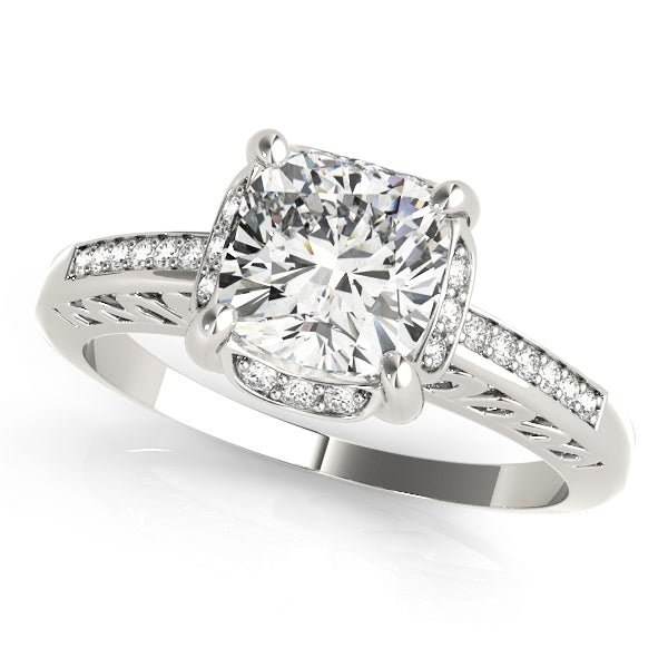 Elegant Single Row Prong Set Diamond Engagement Ring with 2 1/8 Carat Total Weight