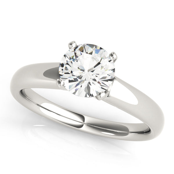 Polished Solitaire Engagement Ring Setting in Classic Style with SI1-SI2 Diamond Quality