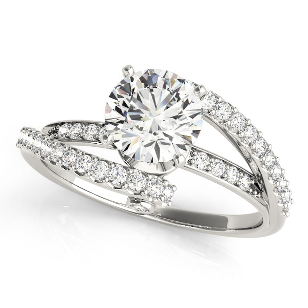 Elegant Bypass Engagement Ring Semi-Mount with 0.285 Carat Total Diamond Weight