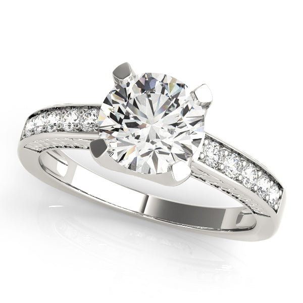 Elegant Single Row Channel Set Diamond Engagement Ring with 1.75 Carat Total Weight