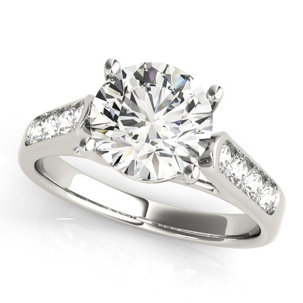 Trellis Design Diamond Engagement Ring Semi-Mount with 1 Carat Total Weight SI1-SI2 G-H Diamonds
