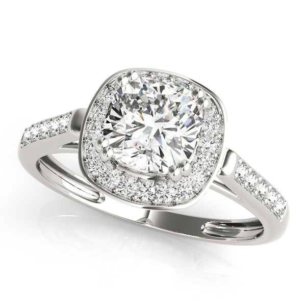 Princess and Cushion Cut Diamond Accent Ring with 0.16 Carat Total Weight in SI1-SI2 G-H Quality