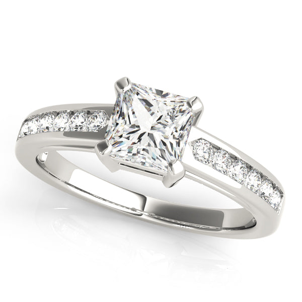 Channel Set Diamond Engagement Ring Semi-Mount with 1 Carat Total Weight, SI1-SI2 G-H Quality