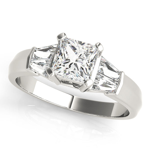 Elegant Baguette Diamond Semi-Mount Engagement Ring with 0.56 Carat Total Weight
