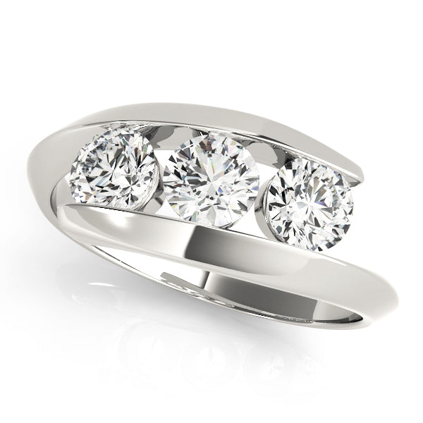 Three Stone Round Diamond Engagement Ring with 0.24 Carat Total Weight, SI1-SI2 G-H Quality, Poli...