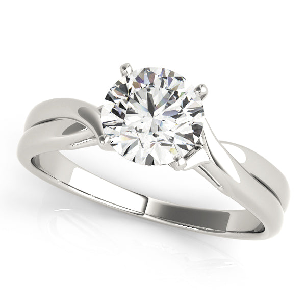 Polished Solitaire Engagement Ring Setting in G-H SI1-SI2 Diamond Quality