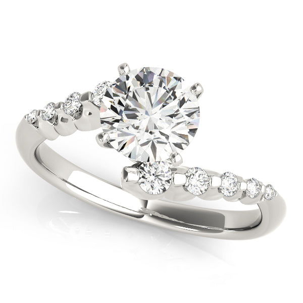 Bypass Engagement Ring Semi-Mount with 1/4 Carat Total Diamond Weight, SI1-SI2 G-H Quality