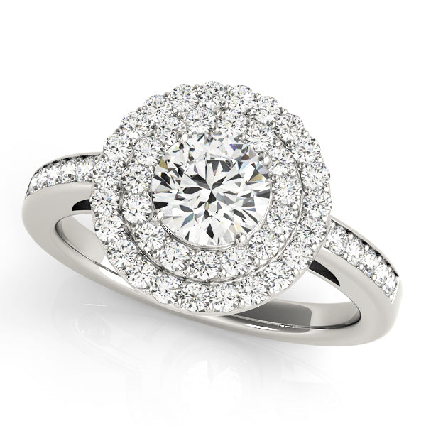 Elegant Halo Engagement Ring with 3.4 Carat Total Diamond Weight, SI1-SI2 G-H Quality