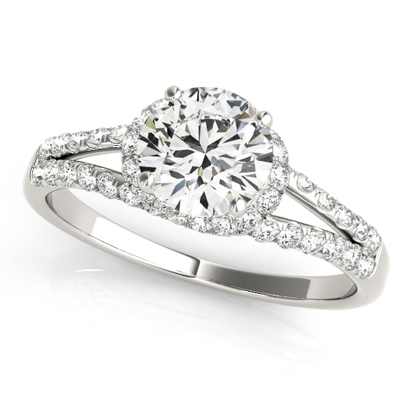 Elegant Multi-Row Diamond Engagement Ring Semi-Mount with 1.34 Carat Total Weight