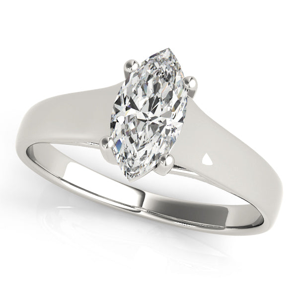 Elegant Solitaire Engagement Ring with 1/2 Carat Total Diamond Weight, G-H Color, SI1-SI2 Clarity