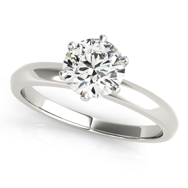 Classic Round Solitaire Engagement Ring with 1 Carat Total Diamond Weight, SI1-SI2 Clarity, G-H C...