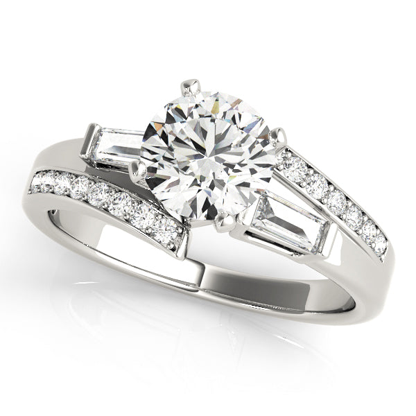 Elegant Baguette Diamond Semi-Mount Engagement Ring with 0.30 Carat Total Weight