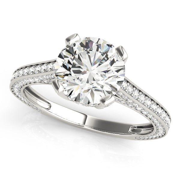 Antique-Style Diamond Engagement Ring Semi-Mount with 2.75 Carat Total Weight