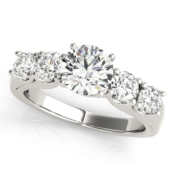 Elegant Single Row Prong Set Diamond Engagement Ring Semi-Mount with 0.80 Carat Total Weight