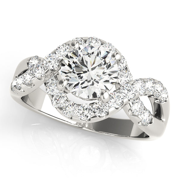 Elegant Multi-Row Diamond Engagement Ring Semi-Mount, 2 Carat Total Weight, SI1-SI2 G-H Quality
